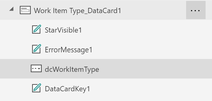 data card items in powerapps canvas app
